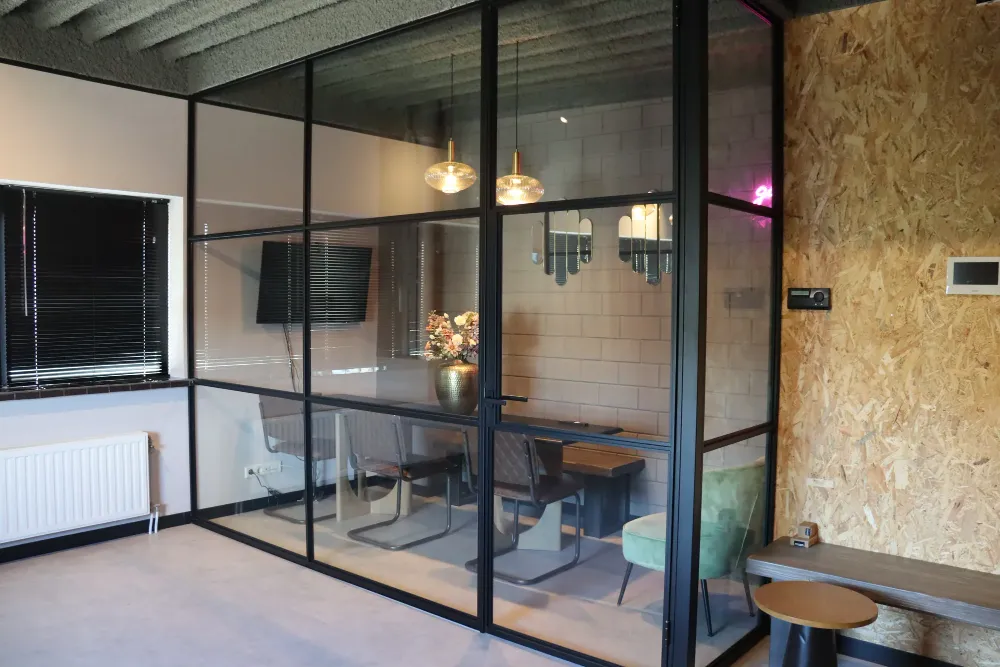 Overlegruimte achter glas